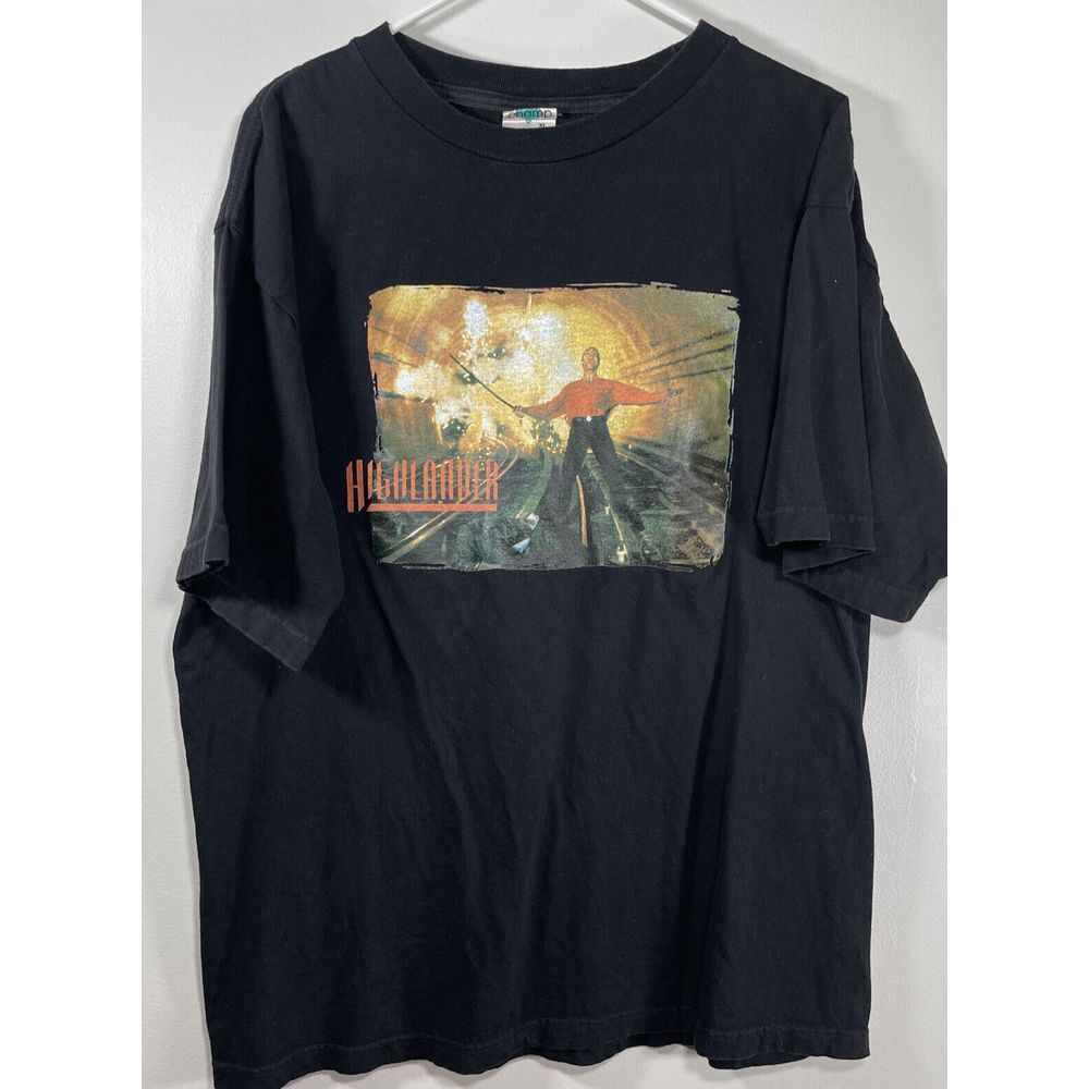 Vintage Highlander Movie Promo T Shirt Size‎ XL Black See Pics Read